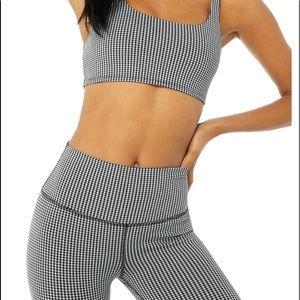 Alo houndstooth leggings n sports bra